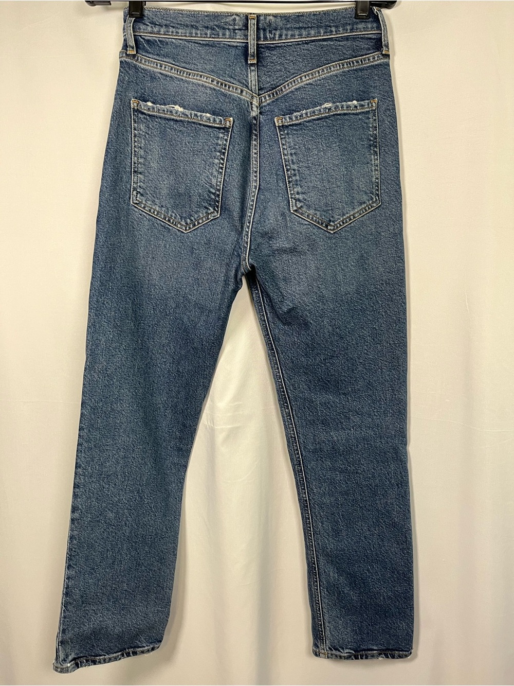 AGOLDE Riley button fly medium wash jeans sz 27 straight crop high rise - Picture 6 of 8